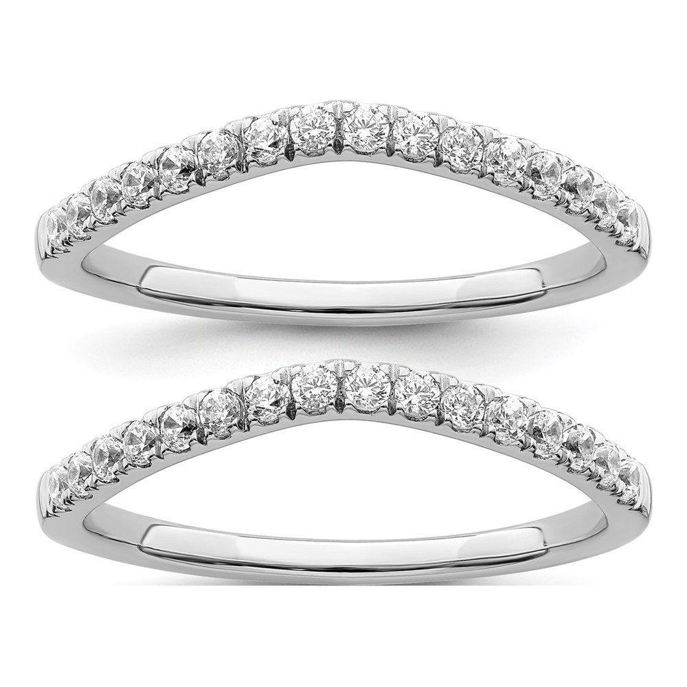 14K White Gold Lab Grown Diamond Wedding Band Set