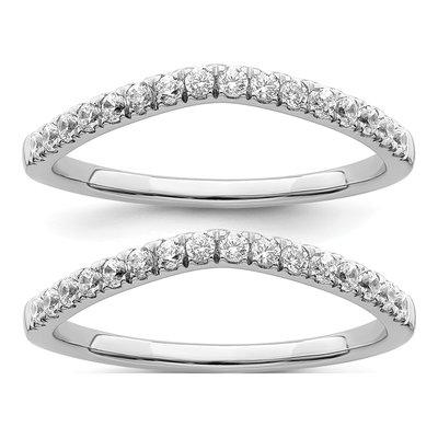 14K White Gold Lab-Grown Diamond Wedding Band Set