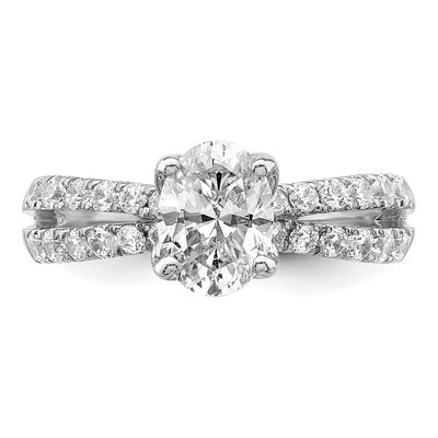 14K White Gold Lab-Grown Diamond Engagement Ring Semi-Mount – view 6