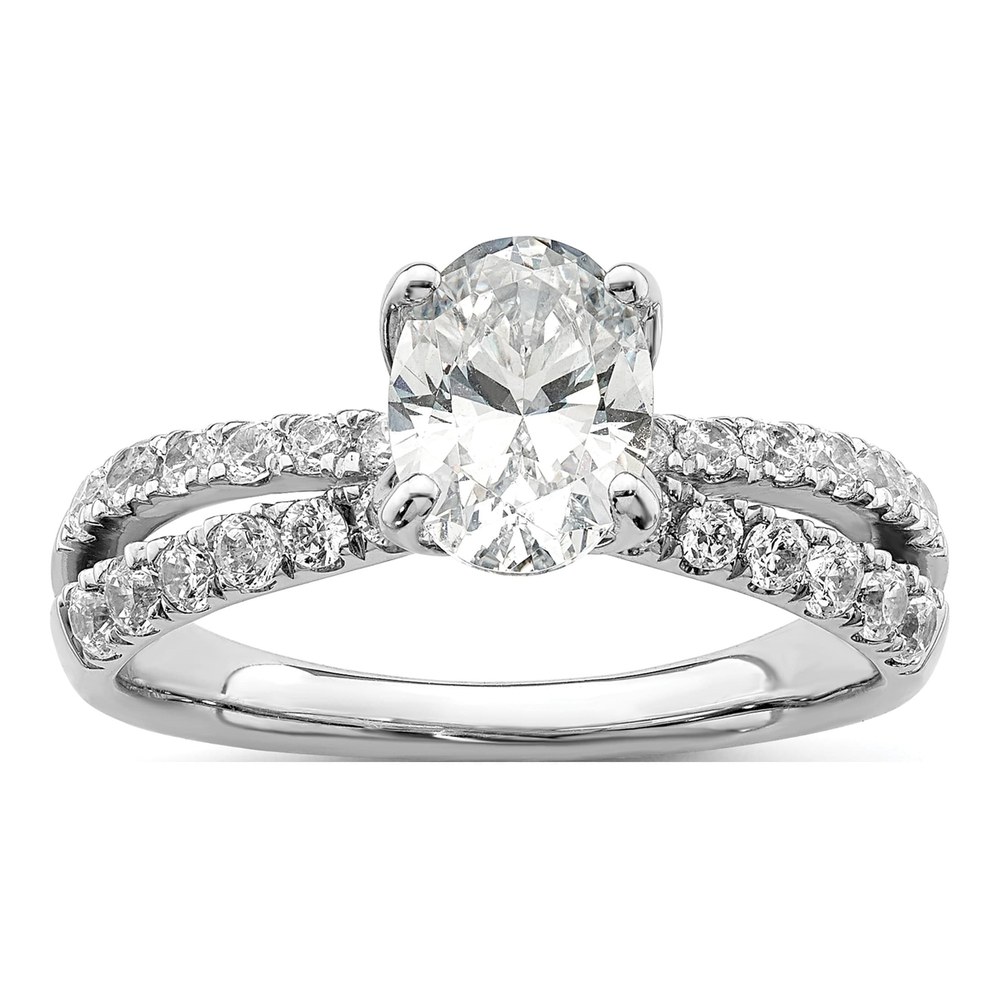 14K White Gold Lab-Grown Diamond Engagement Ring Semi-Mount