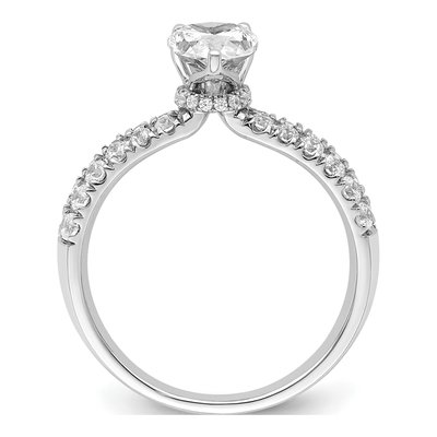14K White Gold Lab-Grown Diamond Pear Engagement Ring Semi-Mount – view 3