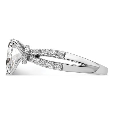 14K White Gold Lab-Grown Diamond Pear Engagement Ring Semi-Mount – view 4