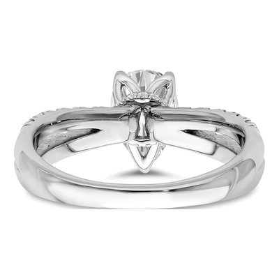 14K White Gold Lab-Grown Diamond Pear Engagement Ring Semi-Mount – view 8