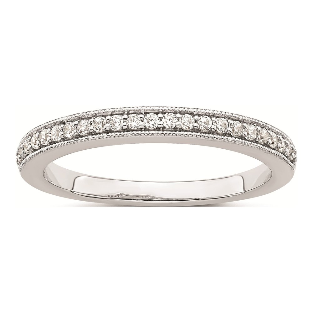 14K White Gold 1/6 ct tw Diamond Wedding Band