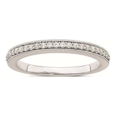 14K White Gold 1/6 ct tw Diamond Wedding Band