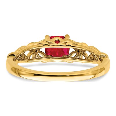 14K Yellow Gold Ruby & Diamond Filigree Ring – view 6