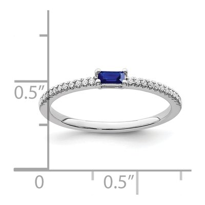 14K White Gold 1/15 ct tw Sapphire & Diamond Ring – view 3