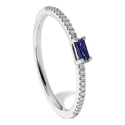 14K White Gold 1/15 ct tw Sapphire & Diamond Ring – view 5