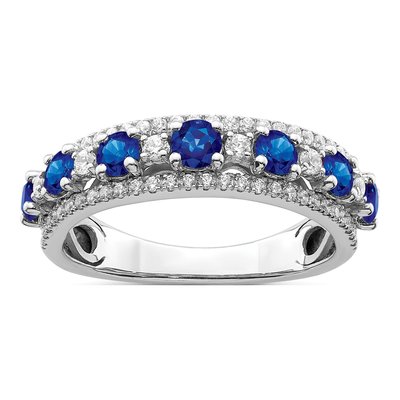 14K White Gold 3/8 ct tw Sapphire & Diamond Ring