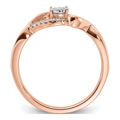 14K Rose Gold 1/8 ct tw Diamond Side Hearts Ring – view 2