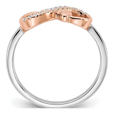 10K Two-Tone Gold 1/15 ct tw Diamond Infinity Hearts Ring – view 2