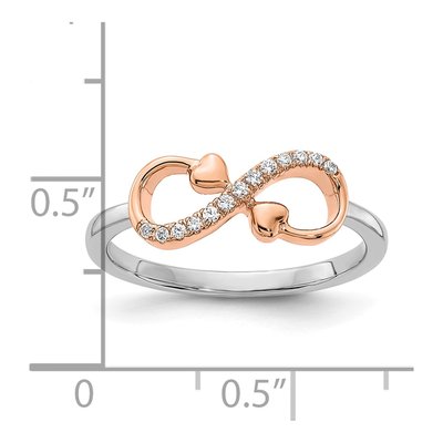 10K Two-Tone Gold 1/15 ct tw Diamond Infinity Hearts Ring – view 5