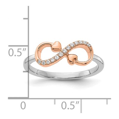 14K Two-Tone Gold 1/15 ct tw Diamond Infinity Hearts Ring – view 4