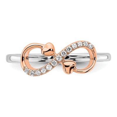 14K Two-Tone Gold 1/15 ct tw Diamond Infinity Hearts Ring – view 6