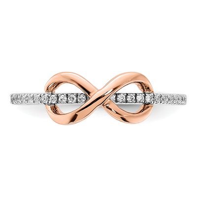 14K Two-Tone Gold 1/10 ct tw Diamond Infinity Ring – view 7