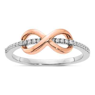 14K Two-Tone Gold 1/10 ct tw Diamond Infinity Ring