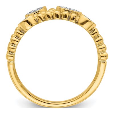 14K Yellow Gold 1/8 ct tw Diamond Pave Multi-Band Ring – view 2