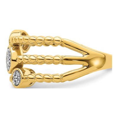 14K Yellow Gold 1/8 ct tw Diamond Pave Multi-Band Ring – view 4