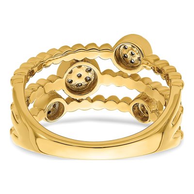 14K Yellow Gold 1/8 ct tw Diamond Pave Multi-Band Ring – view 6