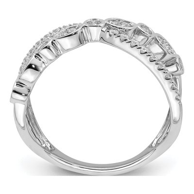 14K White Gold 1/3 ct tw Diamond Criss Cross Ring – view 2