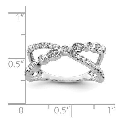 14K White Gold 1/3 ct tw Diamond Criss Cross Ring – view 3