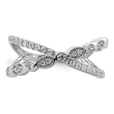 14K White Gold 1/3 ct tw Diamond Criss Cross Ring – view 5