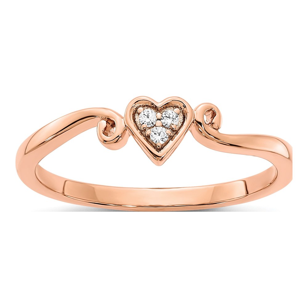10K Rose Gold Diamond Heart Ring
