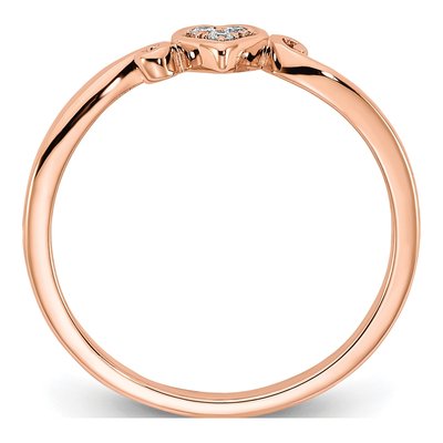 14K Rose Gold Diamond Heart Ring – view 3