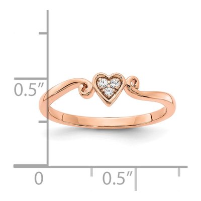 14K Rose Gold Diamond Heart Ring – view 4