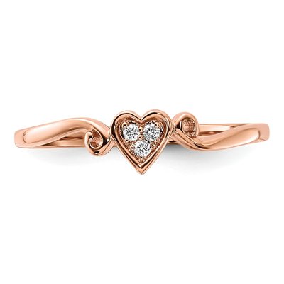 14K Rose Gold Diamond Heart Ring – view 6