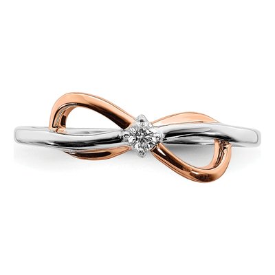 14K Two-Tone Gold 1/20 ct tw Diamond Infinity Ring – view 6