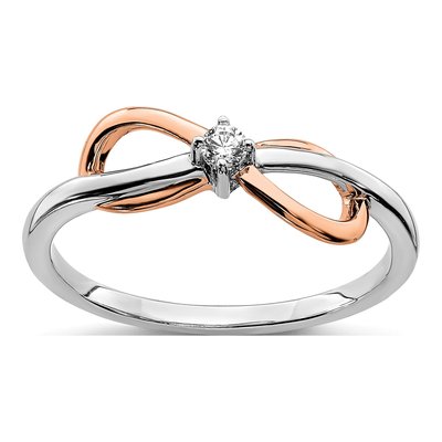 14K Two-Tone Gold 1/20 ct tw Diamond Infinity Ring