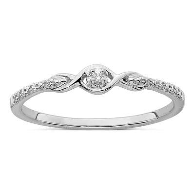 14K White Gold 1/20 ct tw Diamond Promise Ring