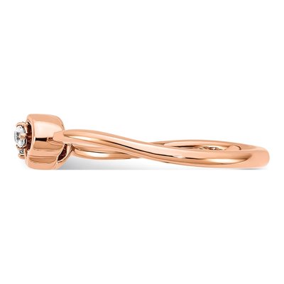 14K Rose Gold 1/20 ct tw Diamond Double Heart Ring – view 5