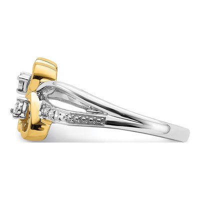 14K Two-Tone Gold 1/20 ct tw Diamond Double Heart Ring – view 5