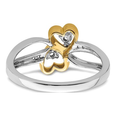 14K Two-Tone Gold 1/20 ct tw Diamond Double Heart Ring – view 7