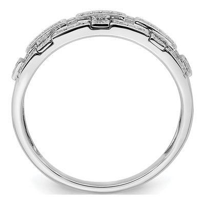14K White Gold 1/6 ct tw Diamond Blocks Ring – view 2