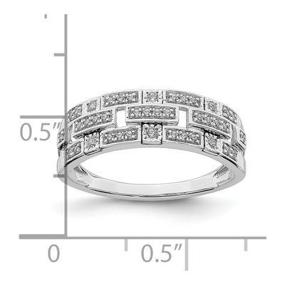 14K White Gold 1/6 ct tw Diamond Blocks Ring – view 3