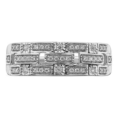 14K White Gold 1/6 ct tw Diamond Blocks Ring – view 5