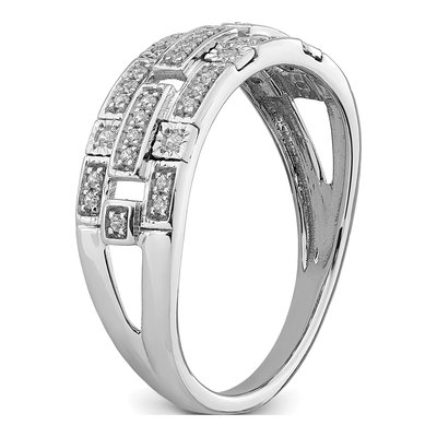 14K White Gold 1/6 ct tw Diamond Blocks Ring – view 7