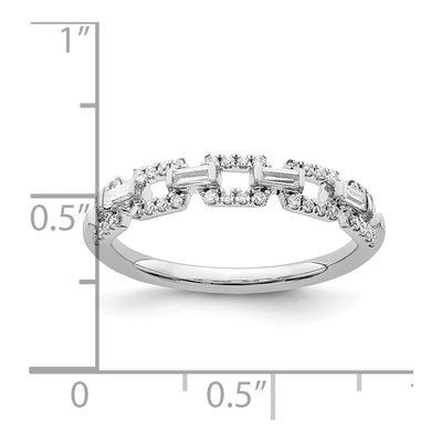 14K White Gold 1/5 ct tw Diamond Squares Ring – view 3