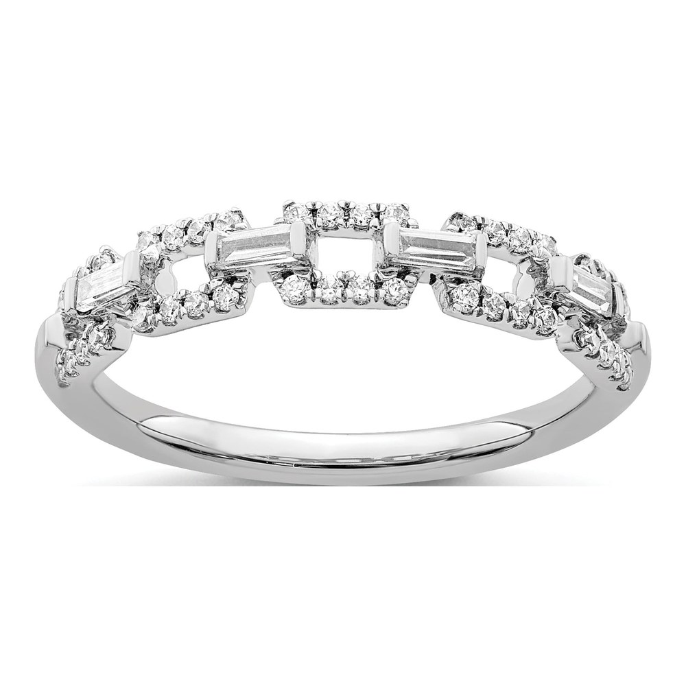 14K White Gold 1/5 ct tw Diamond Squares Ring