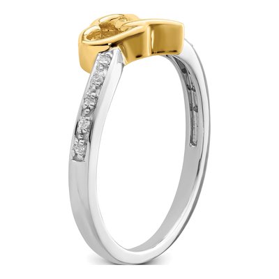 14K Two-Tone Gold 1/20 ct tw Diamond Double Heart Ring – view 8