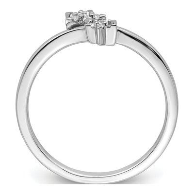 14K White Gold 1/10 ct tw Diamond Two Stars Bypass Ring – view 2