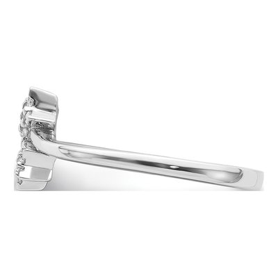 14K White Gold 1/10 ct tw Diamond Two Stars Bypass Ring – view 4