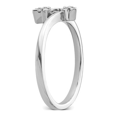 14K White Gold 1/10 ct tw Diamond Two Stars Bypass Ring – view 7