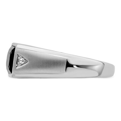 Men's 14K White Gold Onyx & Diamond Octagon Ring – view 4