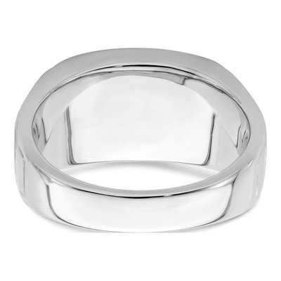 Men's 14K White Gold Onyx & Diamond Barrel Ring – view 5