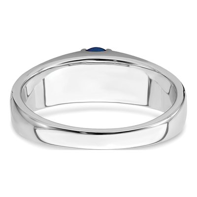 Men's 14K White Gold Sapphire & Diamond Oval Ring – view 5