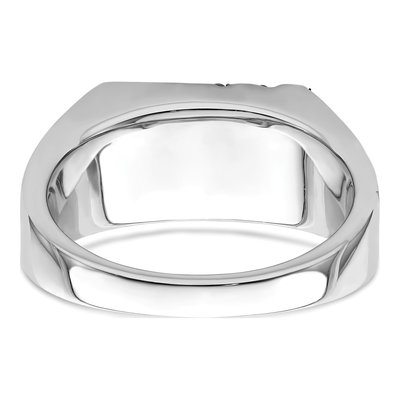 Men's 14K White Gold 1/6 ct tw Onyx & Diamond Triangle Ring – view 5